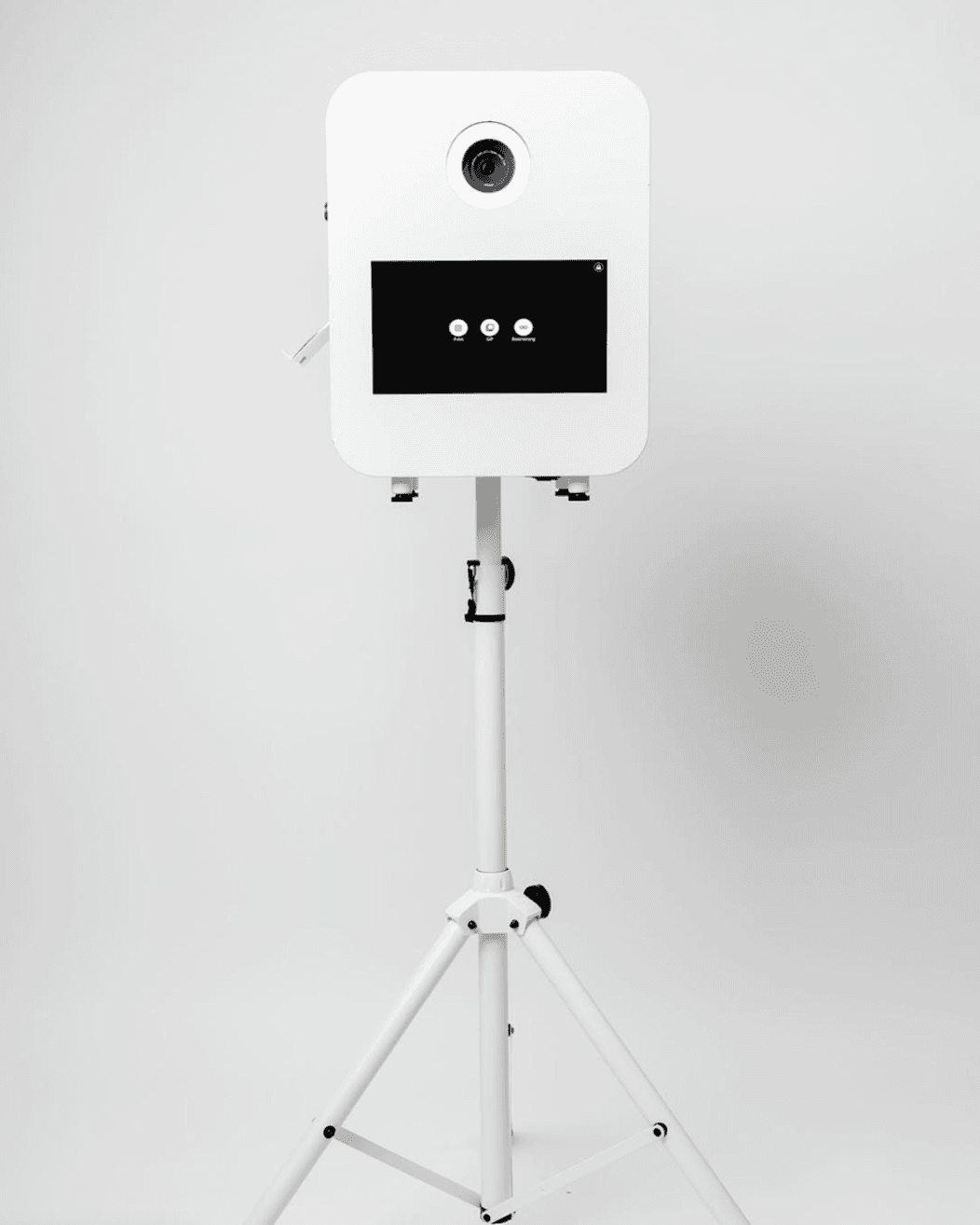 Fotopaaltje-opstelling met photobooth-achtige afwerking en branding.